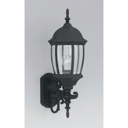 Designers Fountain Tiverton 21.5in Black 1-Light Outdoor Line Voltage Wall Sconce, Bulb Not Included 2422-BK